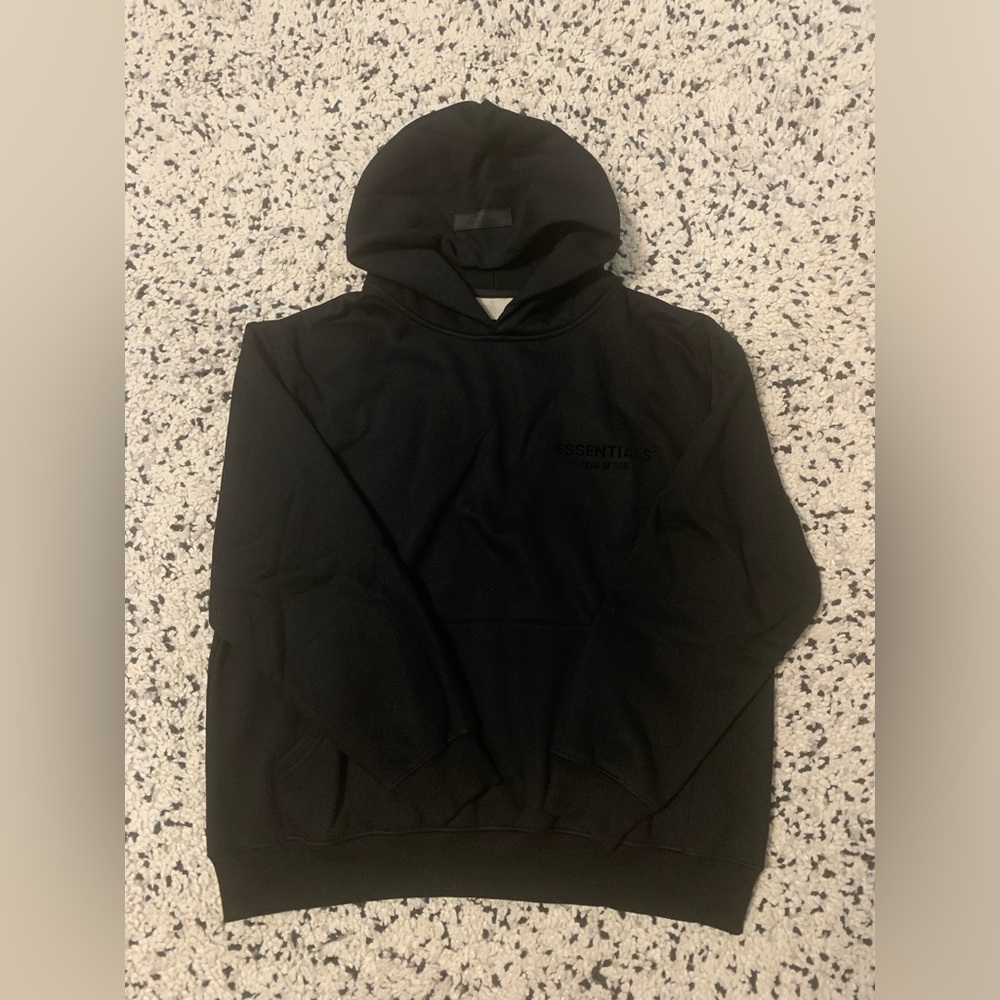Essentials fog black hoodie
